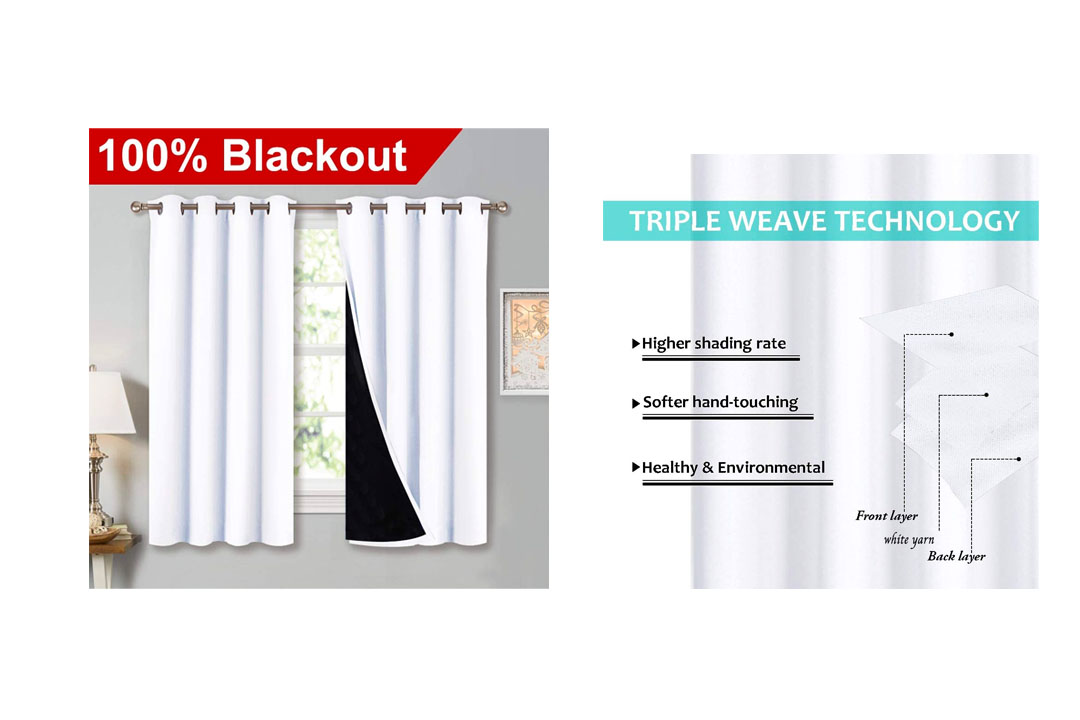 NICETOWN 100 Percent Blackout Lined Curtains