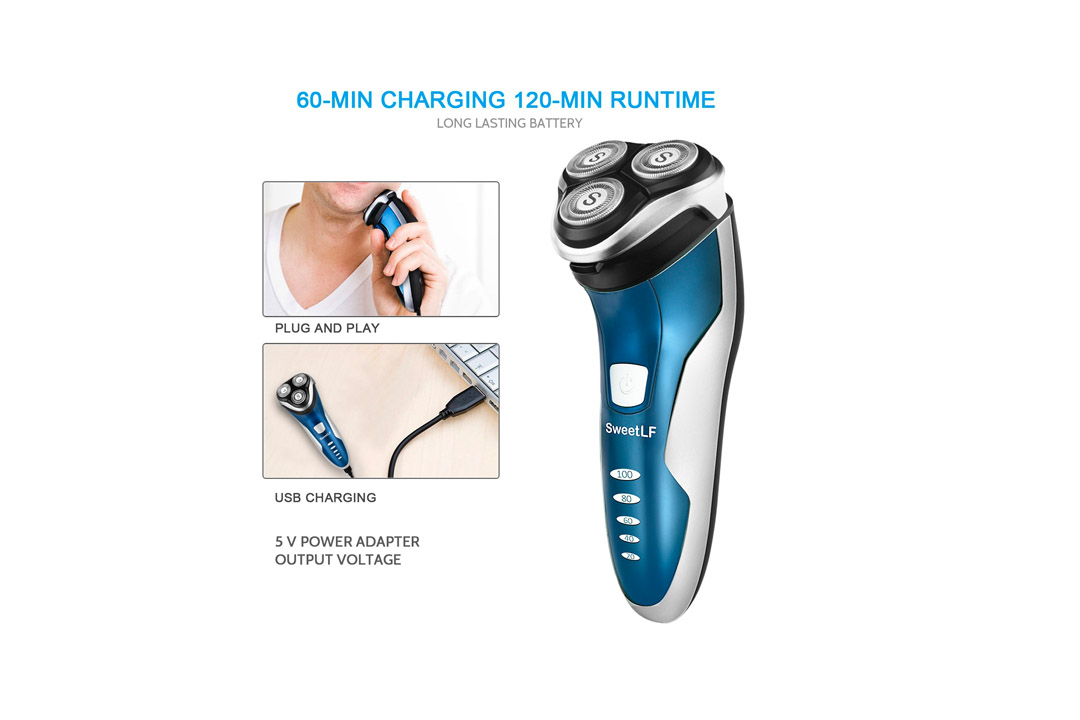 SweetLF 3D Rechargeable 100% Waterproof IPX7 Electric Shaver