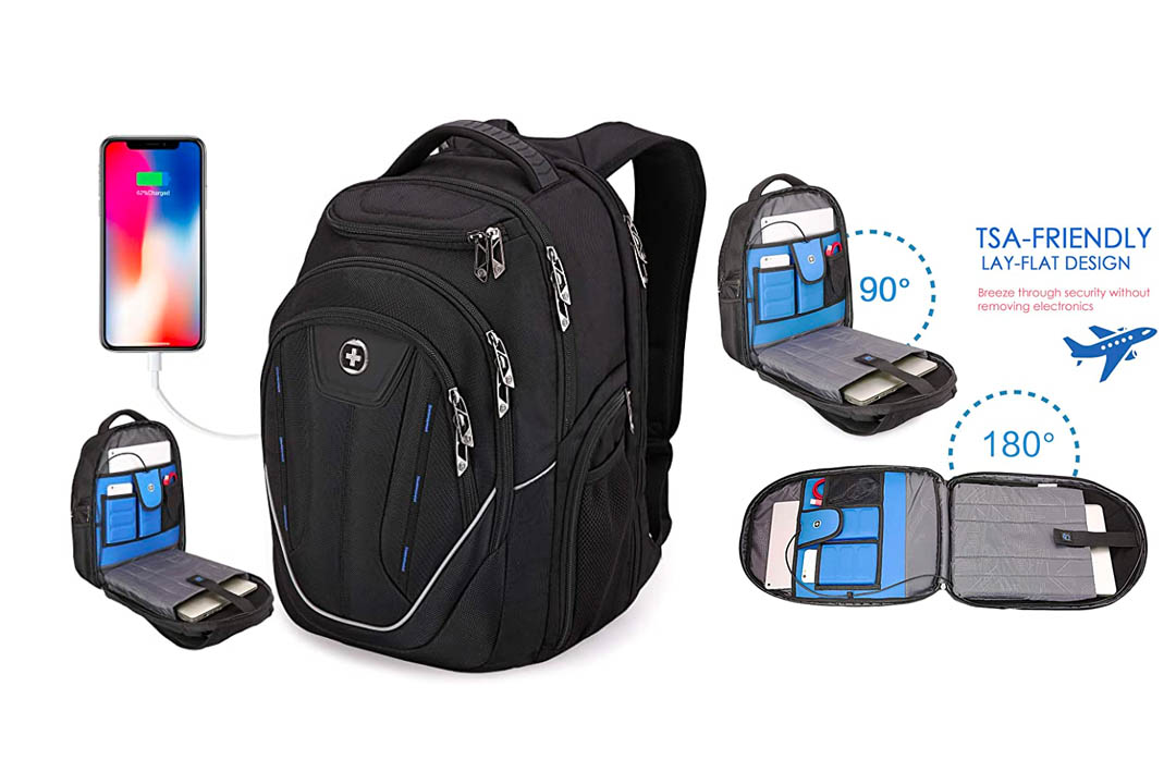 TSA Friendly, Swissdigital Water-Resistant Large Backpack