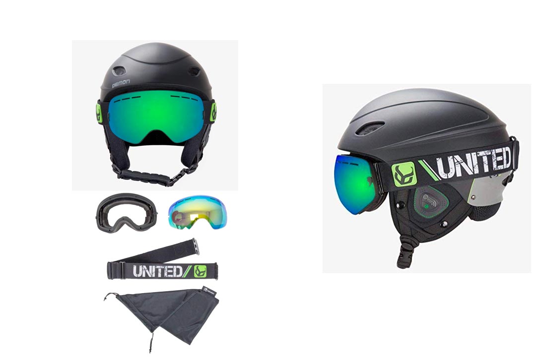 Demon United Phantom Helmet with Audio and Snow Supra Goggle