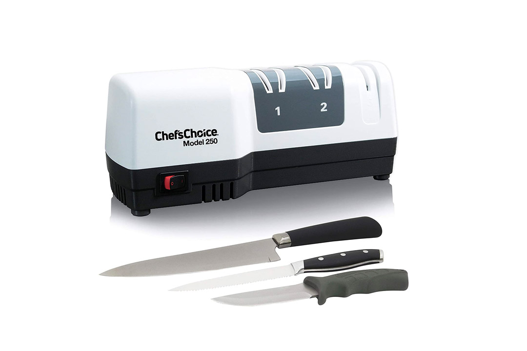 Chef's Choice 250 Diamond Hone Hybrid Sharpener Combines Electric Manual Sharpening Options