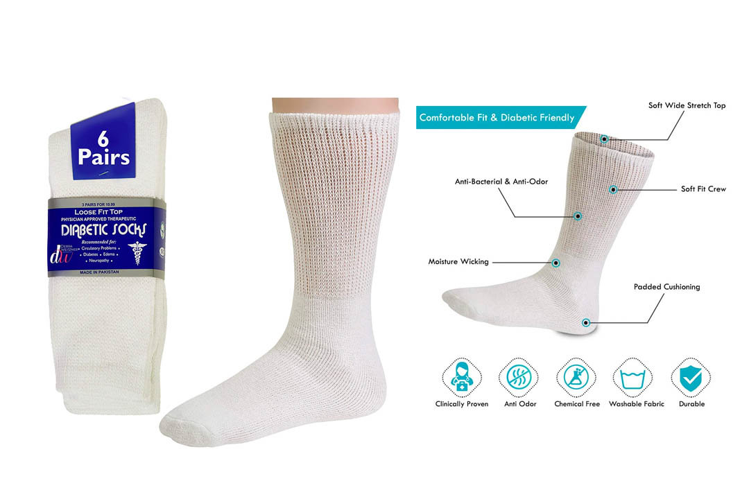 Diabetic socks Mens cotton 6 pairs