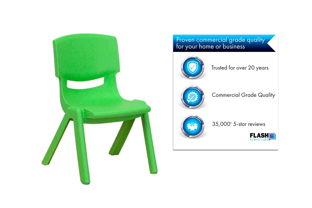 Flash Furniture Green Plastic Stacking Chairs