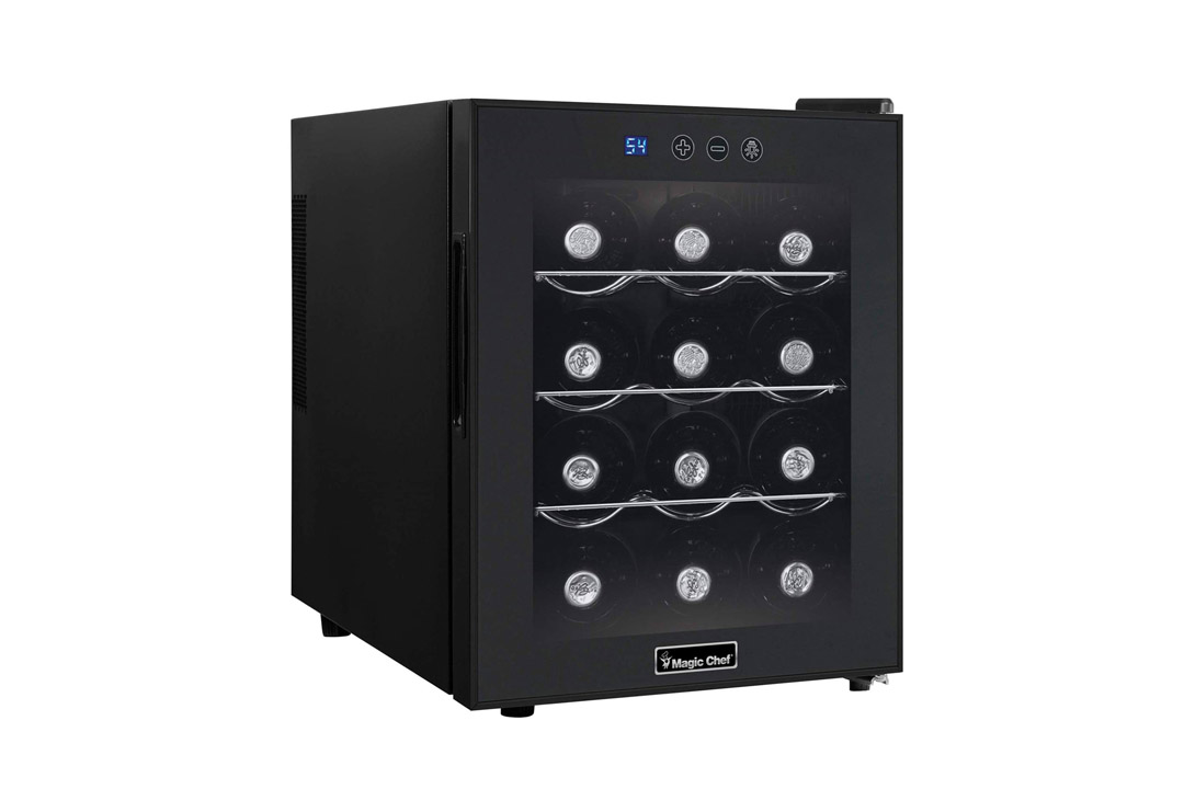 Magic Chef MCWC 12B Black 12-Bottle Single Zone Wine Cooler