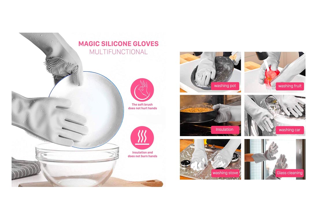 NIROLLE Reusable Silicone Dishwashing Gloves