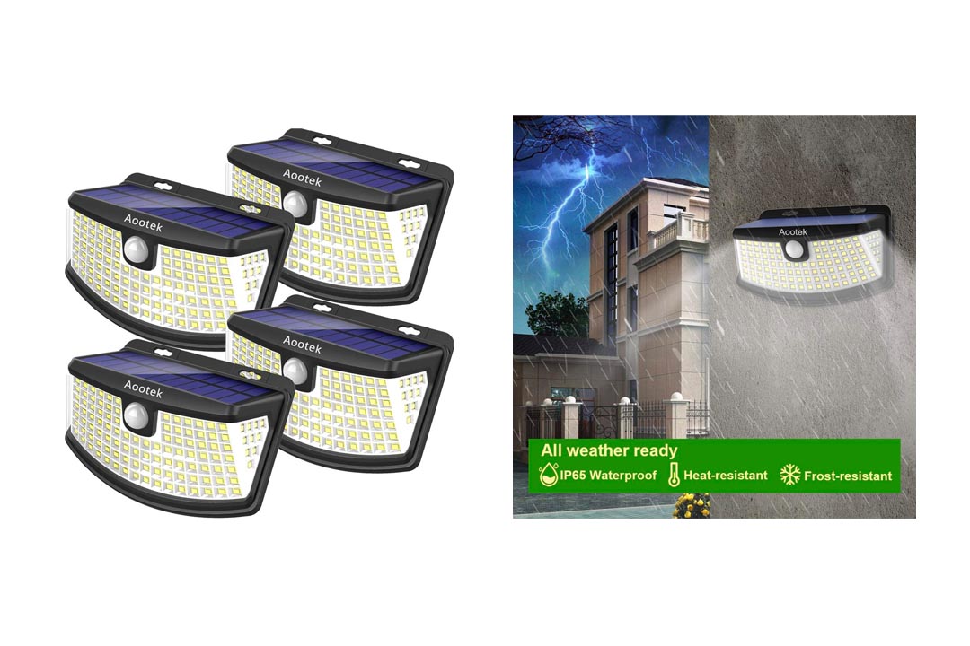 New Solar Lights 4Pack Upgraded High Efficiency 36 LEDs