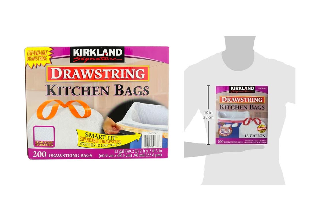 Kirkland Signature Drawstring Kitchen Trash Bags