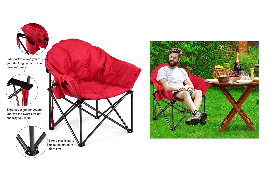Giantex Folding Moon Saucer Chair Portable Camping Chair