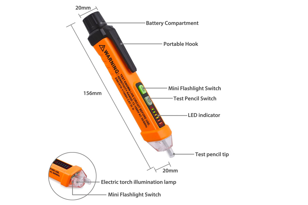 Neoteck Non-Contact Voltage Tester 12-1000V Pen Detector