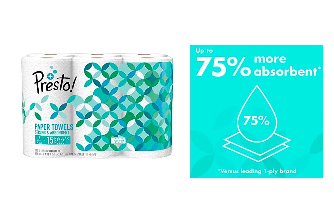 Amazon Brand - Presto! Flex-a-Size Paper Towels
