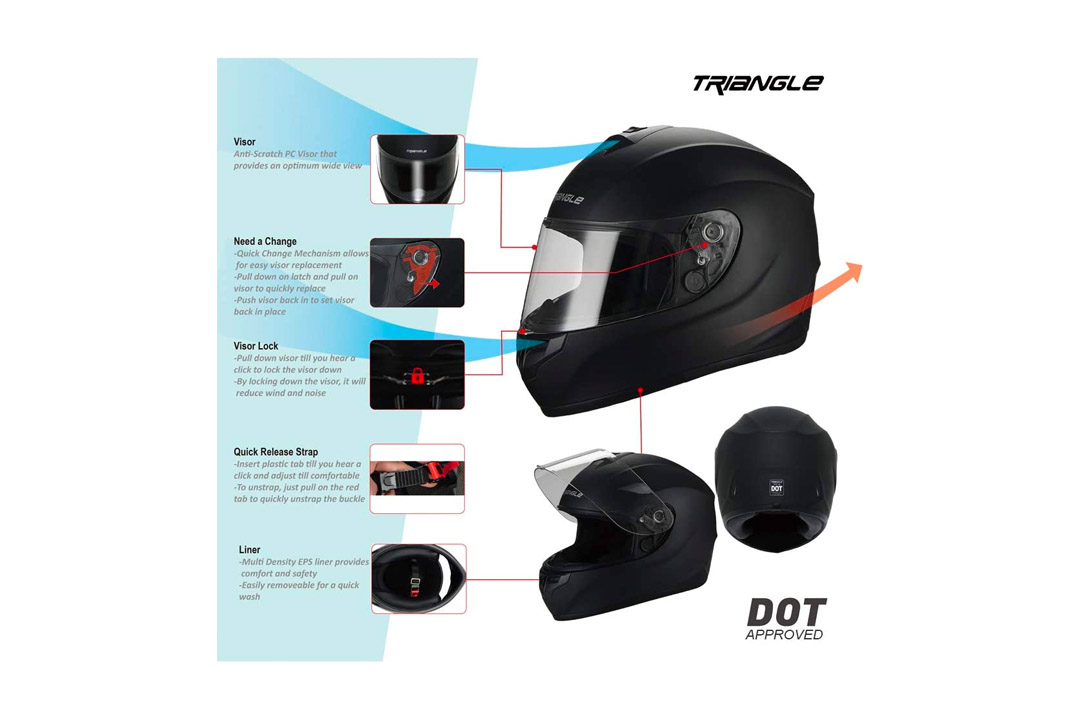 Triangle Motorcycle Helmets Full Face Cover