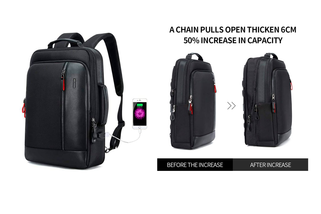 Bopai Intelligent Increase Backpack and Anti-Theft Laptop Rucksack