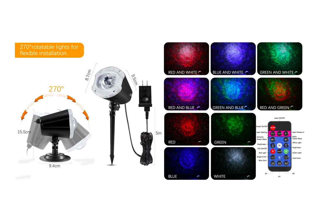 ECOWHO LED Star 2-In 1 Christmas Projector Light