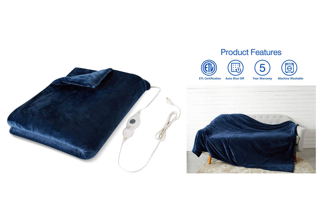 Tefici Washable Snuggle Heated Throw Blanket