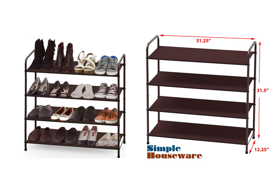 Simple Houseware 4-Tier Shoe Rack Storage Organizer