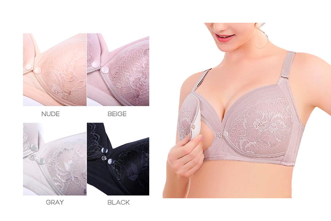 WonderMoms Wireless Lace Nursing Bra