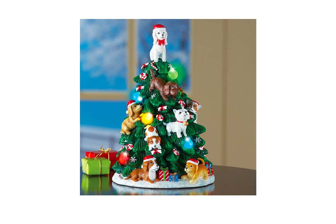 Collections Etc. Dog Lighted Christmas Tree