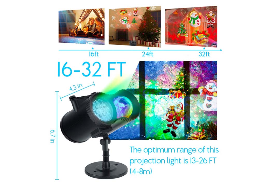 WOSTOO 2-In1 Decoration Water Wave Projector Light