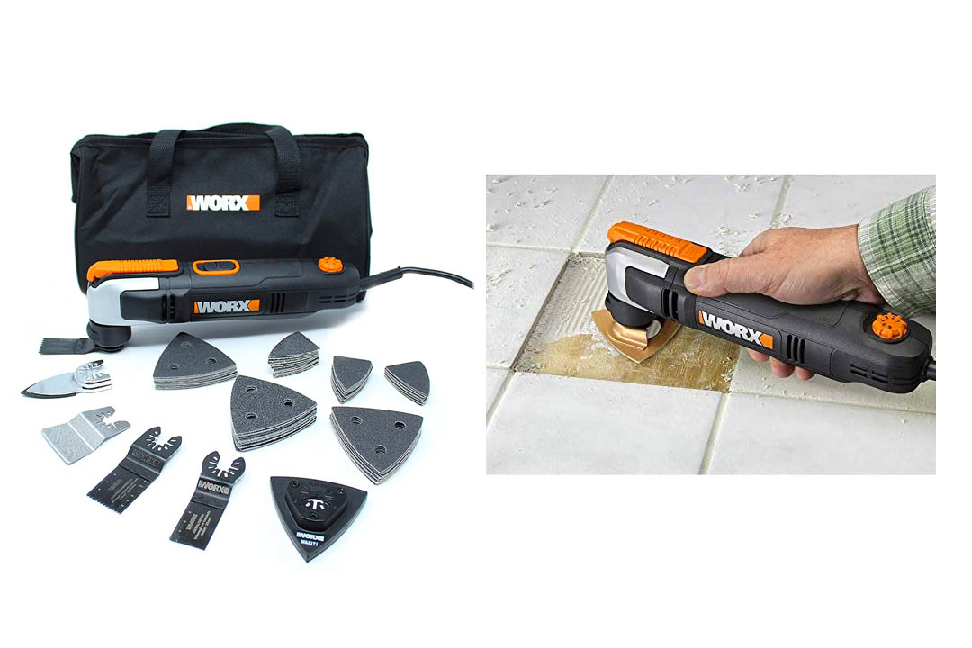 Worx WX686L.1 2.5A Oscillating Tool with Clip-in Wrench and 70 Piece Accessory Kit