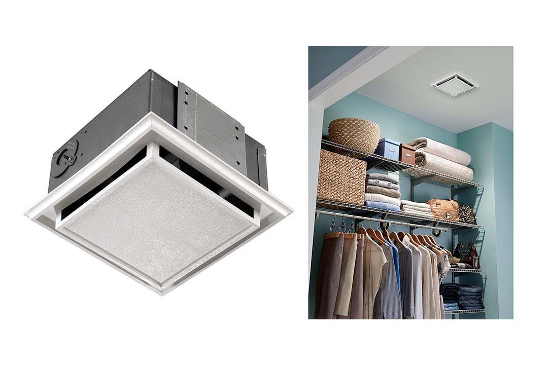 Broan-Nutone 682 Duct-Free Ventilation Fan, White Square Ceiling or Wall Exhaust Fan with Plastic Grille